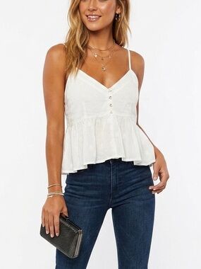 DIVIDED |  WHITE PEPLUM CAMI